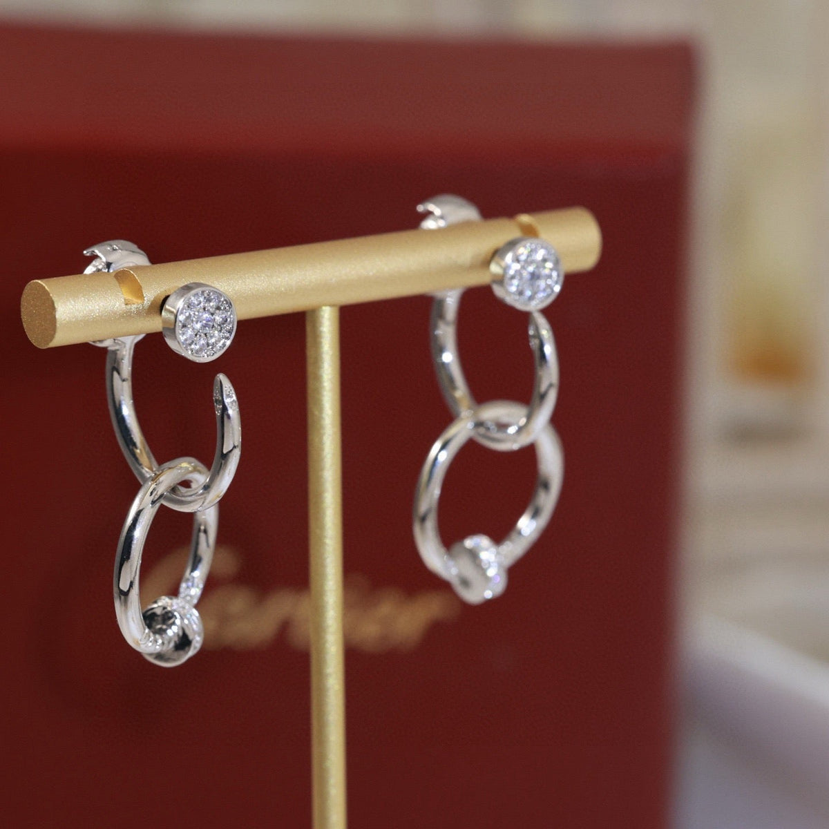 Cartier Style 242 gold-tone nail motif earrings view 5