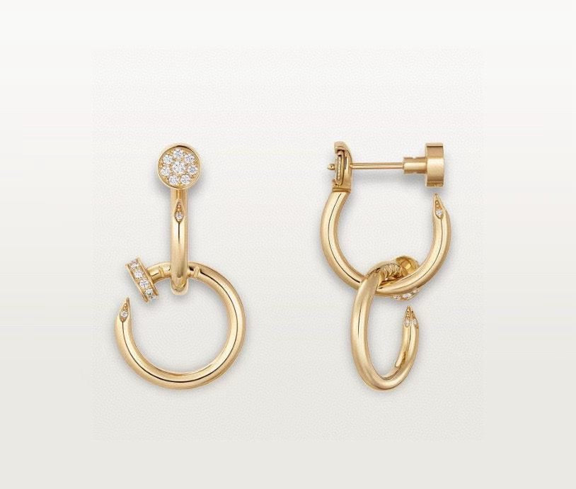Cartier Style 242 gold-tone nail motif earrings view 9