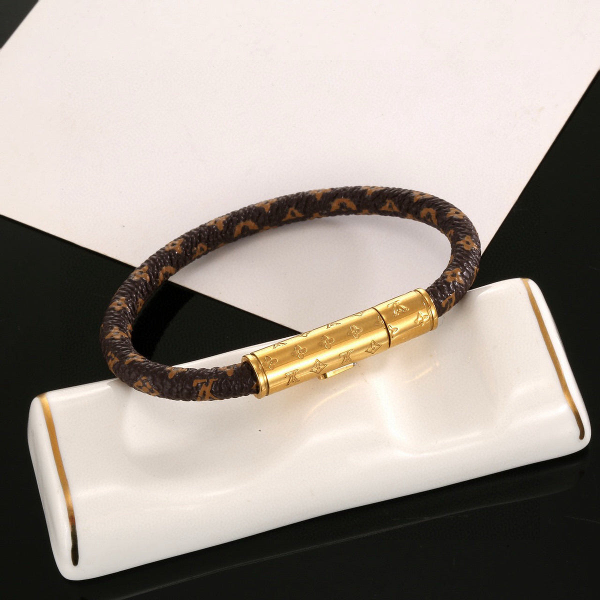 Louis Vuitton Leather Gold-Tone Fashion Accessory – Style 06 - image 3