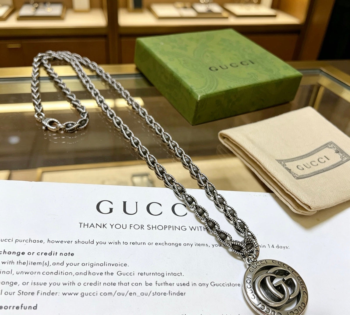 Gucci Anger Forest Chain Distressed Vintage-Inspired Necklace – Style 35 - image 8