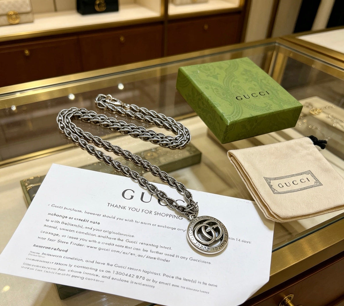 Gucci Anger Forest Chain Distressed Vintage-Inspired Necklace – Style 35 - image 2