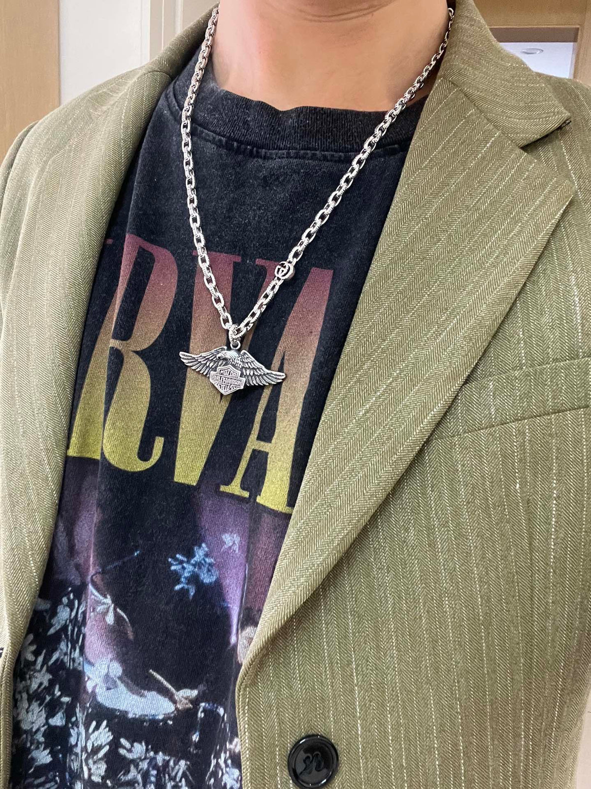 Gucci Anger Forest Chain Distressed Vintage Silver-Tone Necklace – Style 41 - image 3