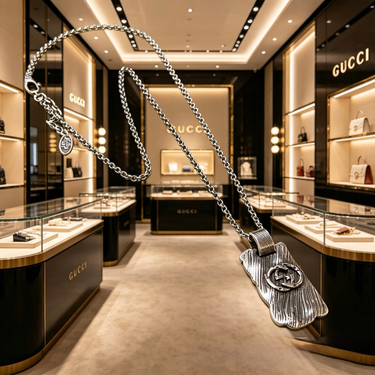 Gucci Anger Forest Chain Distressed Necklace – Style 78 - image 5