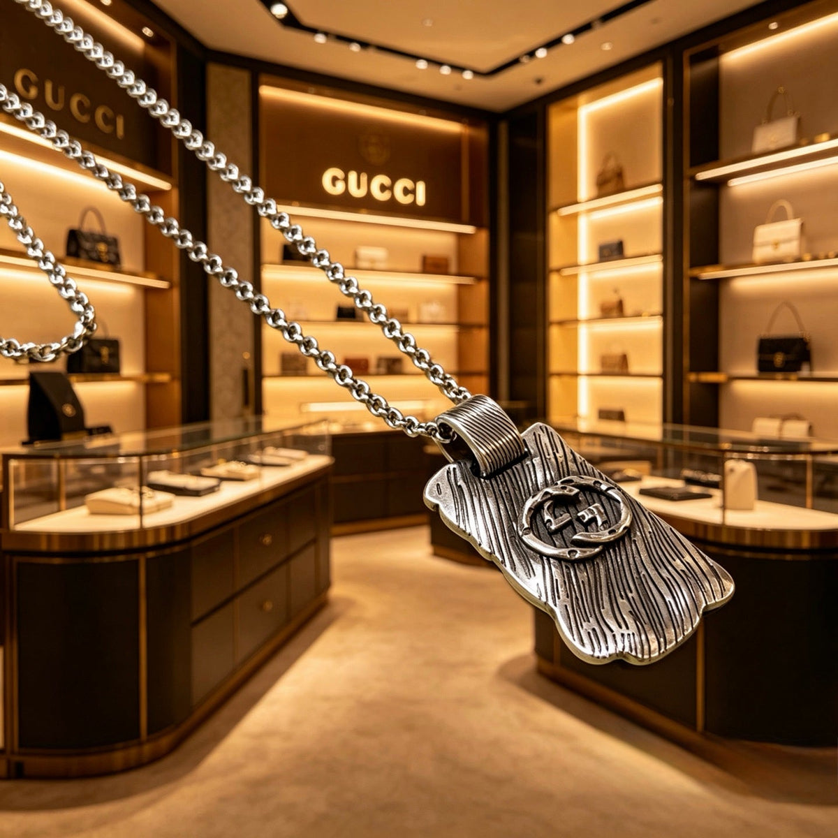 Gucci Anger Forest Chain Distressed Necklace – Style 78 - image 7
