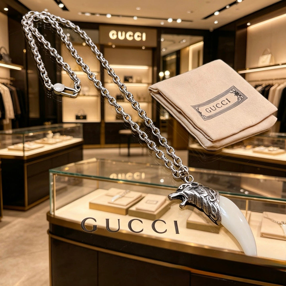 Gucci Anger Forest Chain Distressed Necklace – Style 77 - image 5