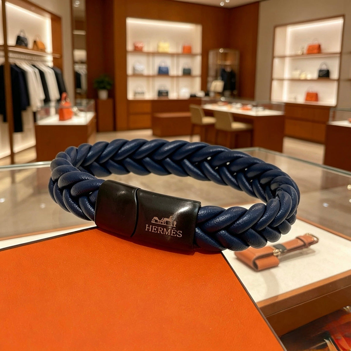 Hermès Anger Forest Leather Cord 18K Gold-Tone Bracelet – Style 14 - image 7