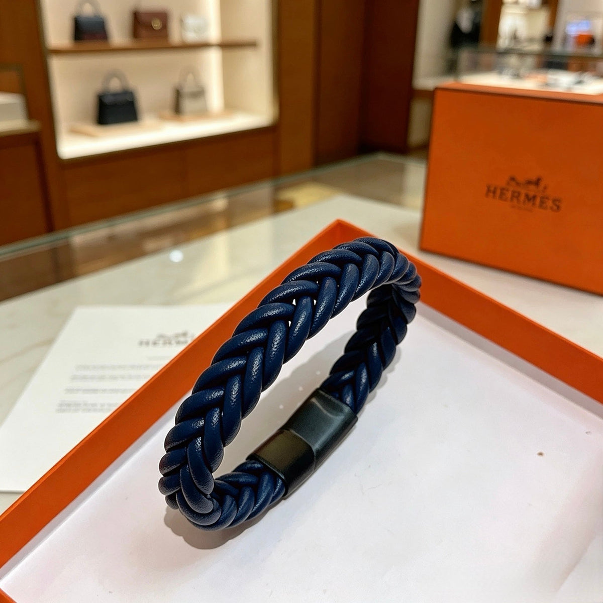 Hermès Anger Forest Leather Cord 18K Gold-Tone Bracelet – Style 14 - image 9