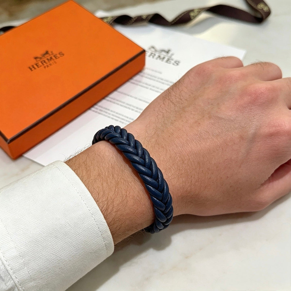 Hermès Anger Forest Leather Cord 18K Gold-Tone Bracelet – Style 14 - image 6