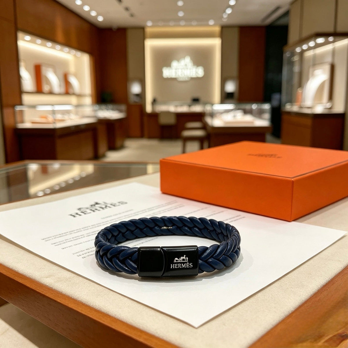 Hermès Anger Forest Leather Cord 18K Gold-Tone Bracelet – Style 14 - image 5
