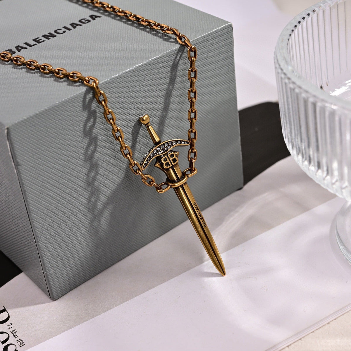 Balenciaga Brass 18K Gold-Tone Necklace – Style 05 - image 4