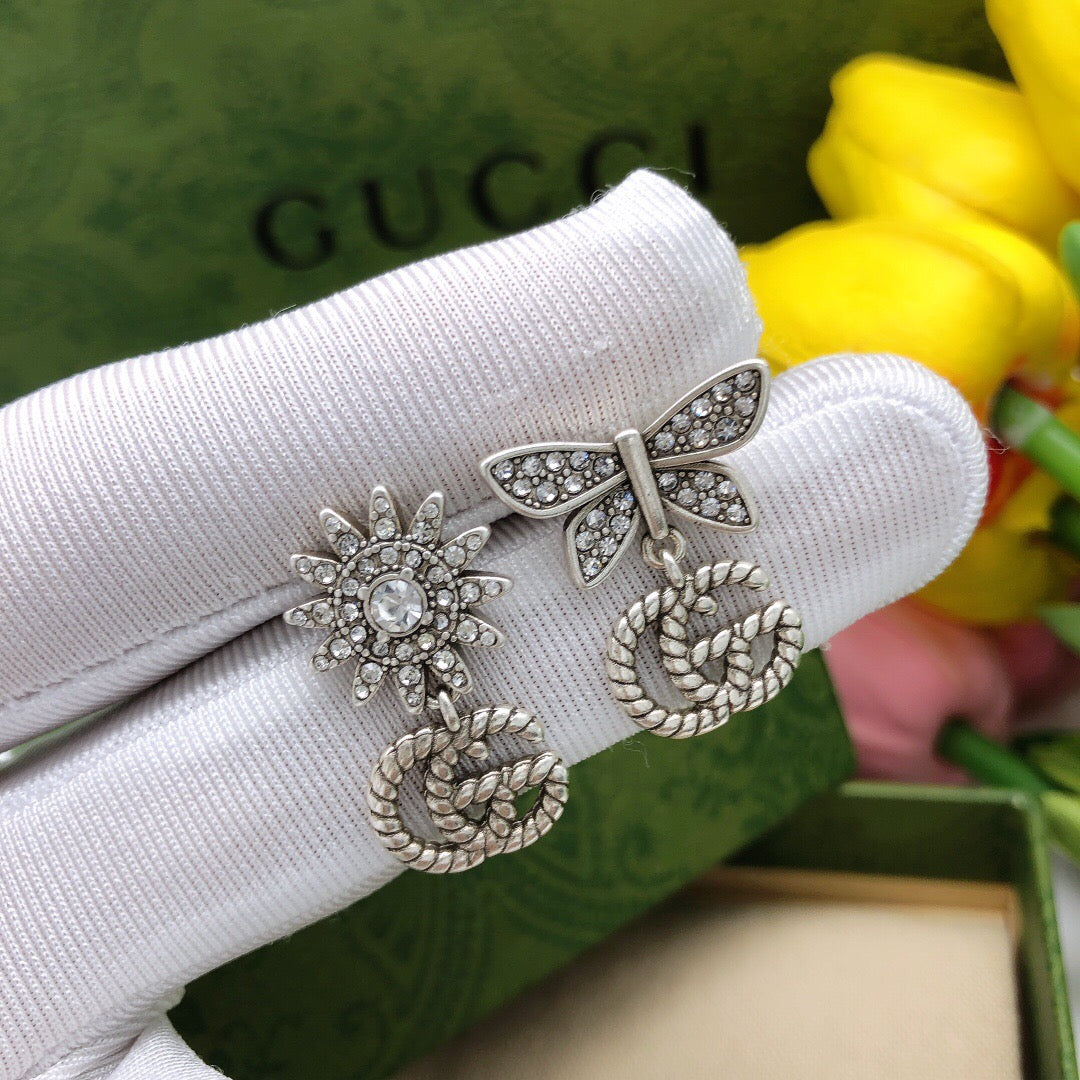 Gucci Double G Butterfly Stud Earrings – Style 02 - image 3