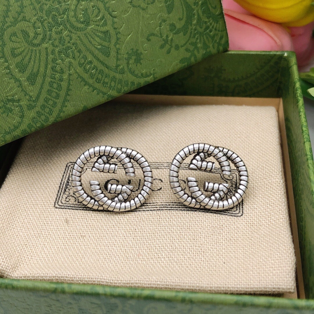 Gucci Double G Silver-Tone Stud Earrings - image 5