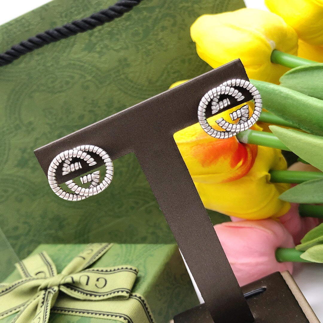 Gucci Double G Silver-Tone Stud Earrings - image 7