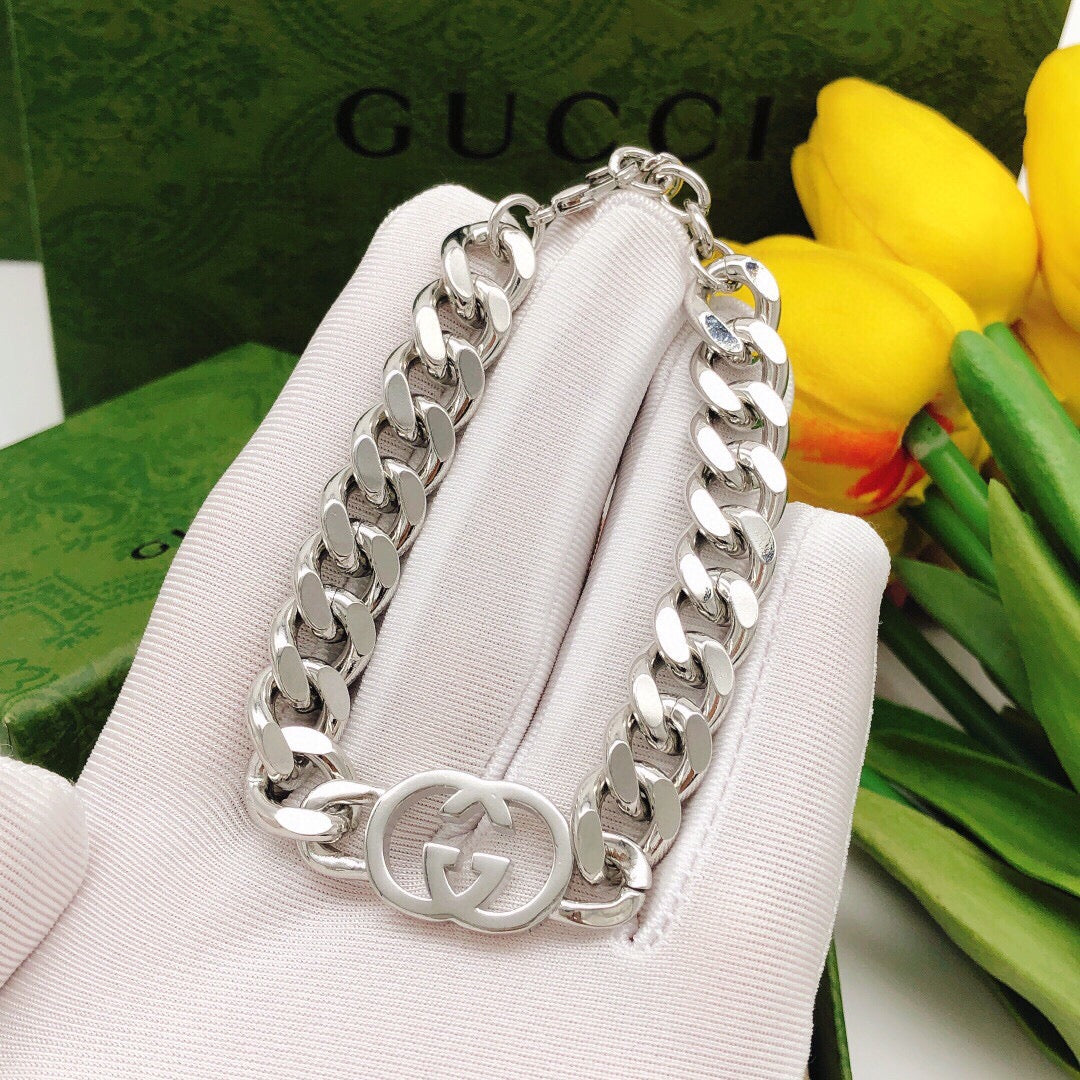 Gucci Double G Silver-Tone Bracelet - image 2
