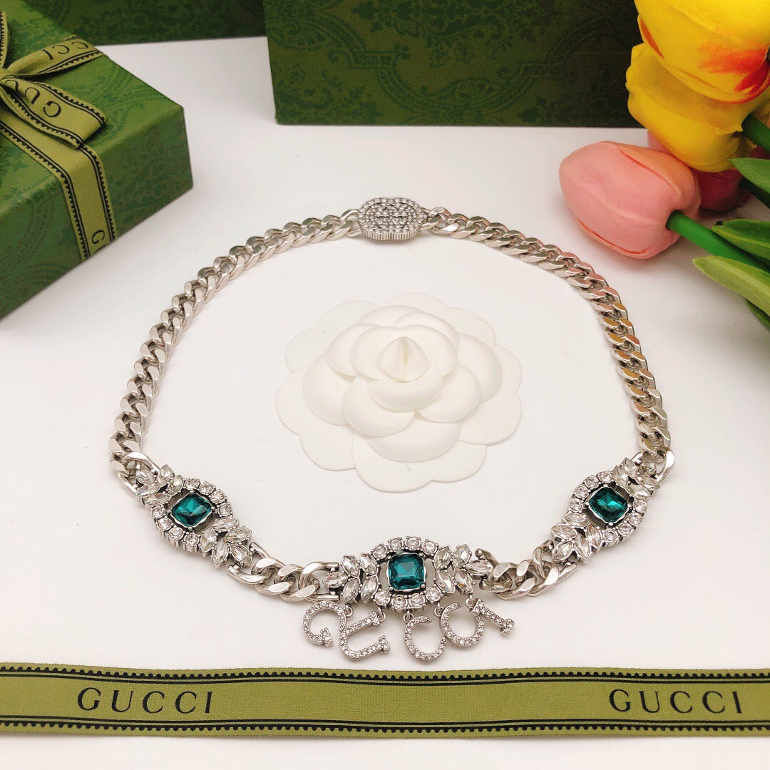 Gucci Double G Crystal Blue Necklace – Style 02 - image 6