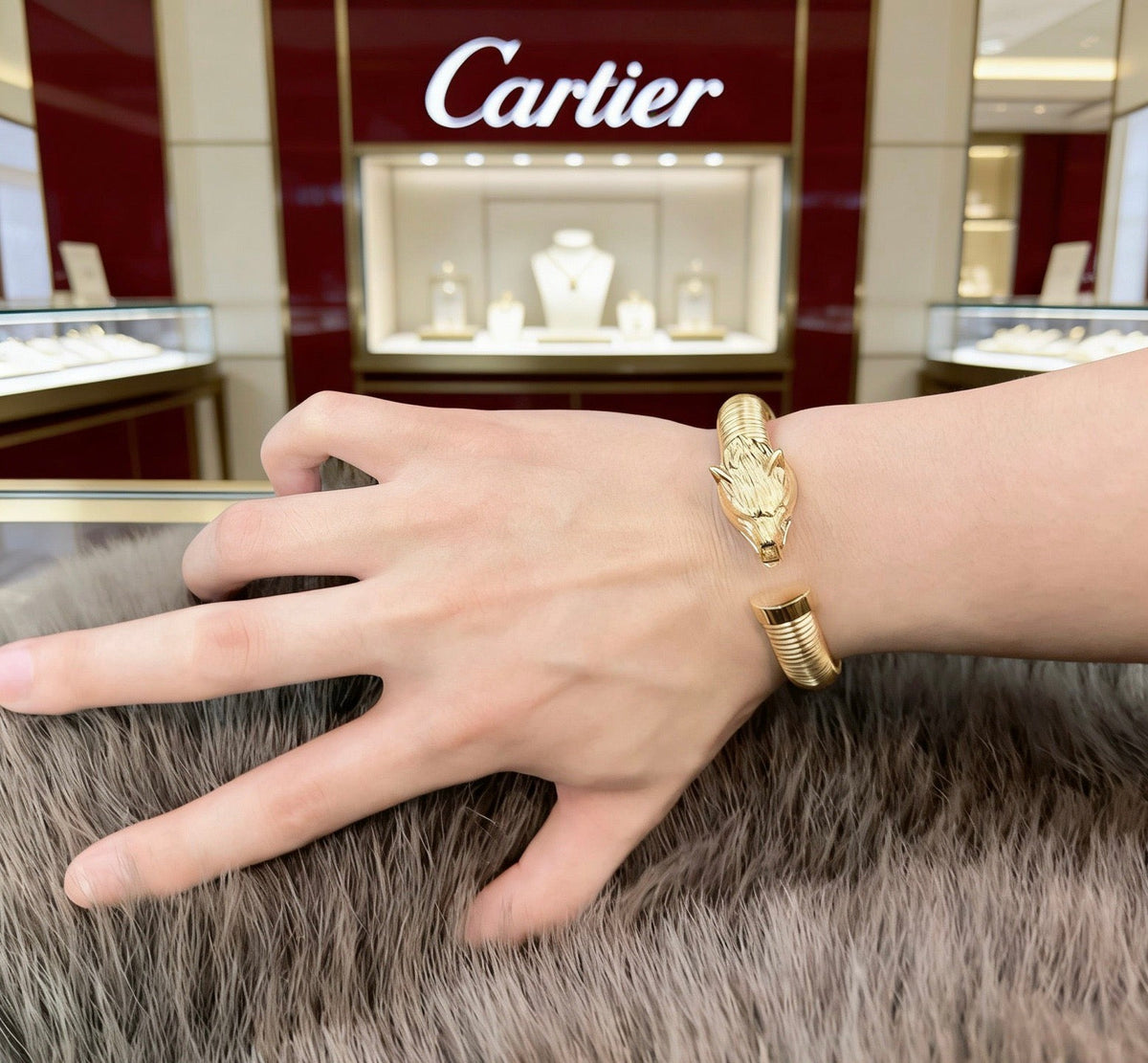 Cartier Style 260 gold-tone signature motif bracelet view 7