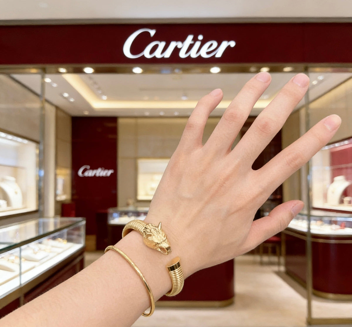 Cartier Style 260 gold-tone signature motif bracelet view 4