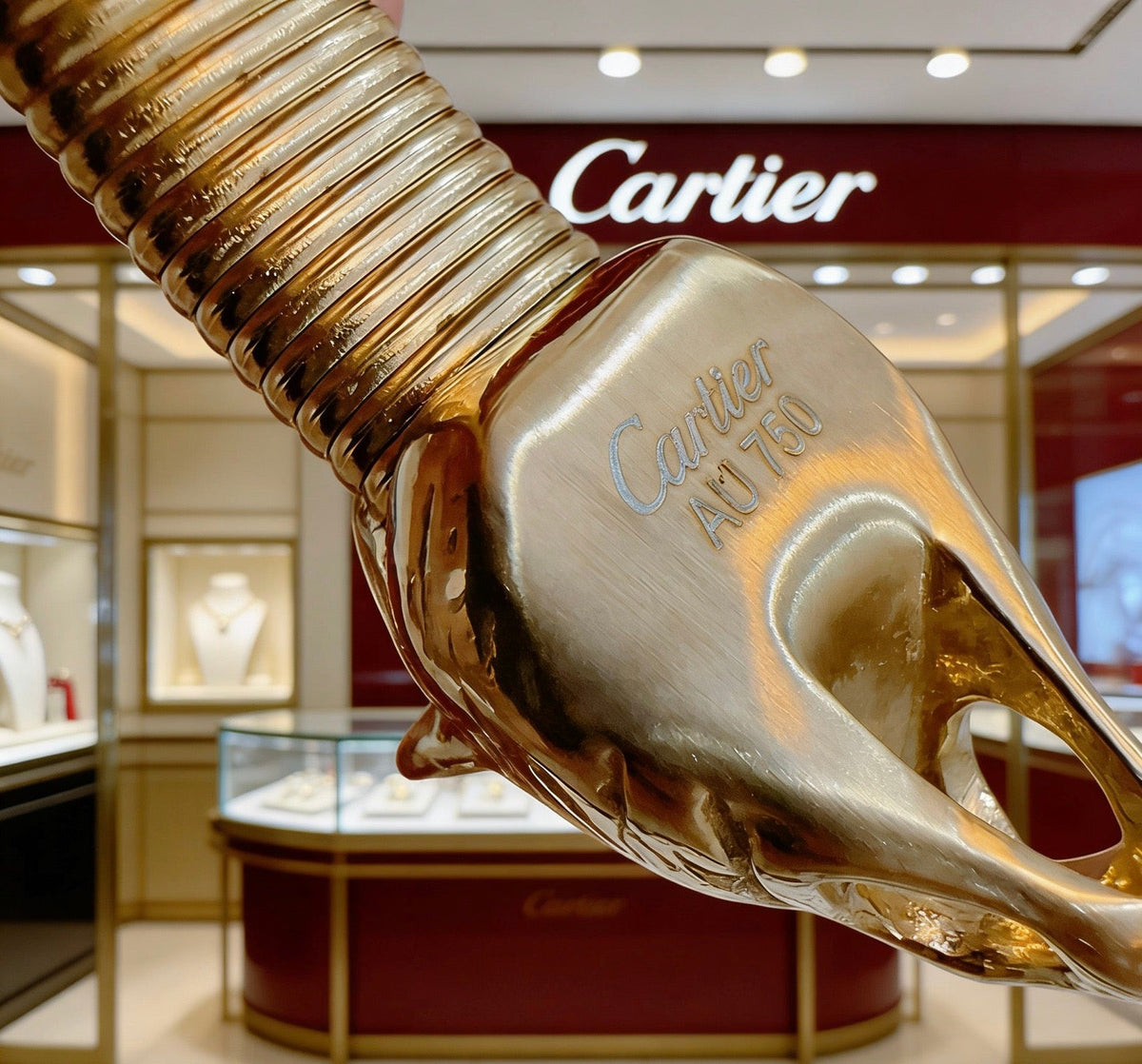 Cartier Style 260 gold-tone signature motif bracelet view 8