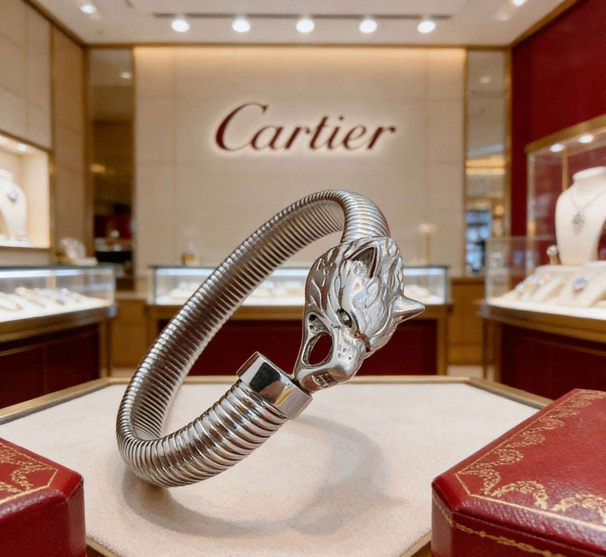 Cartier Style 259 Gold-Tone Signature-Motif Bracelet Bracelets