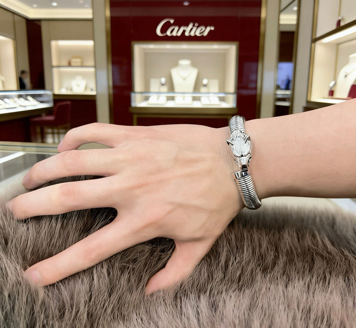 Cartier Style 259 gold-tone signature motif bracelet view 2
