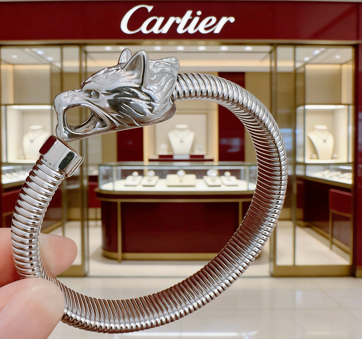 Cartier Style 259 gold-tone signature motif bracelet view 4
