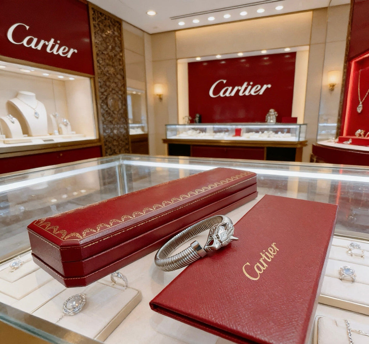 Cartier Style 259 gold-tone signature motif bracelet view 3