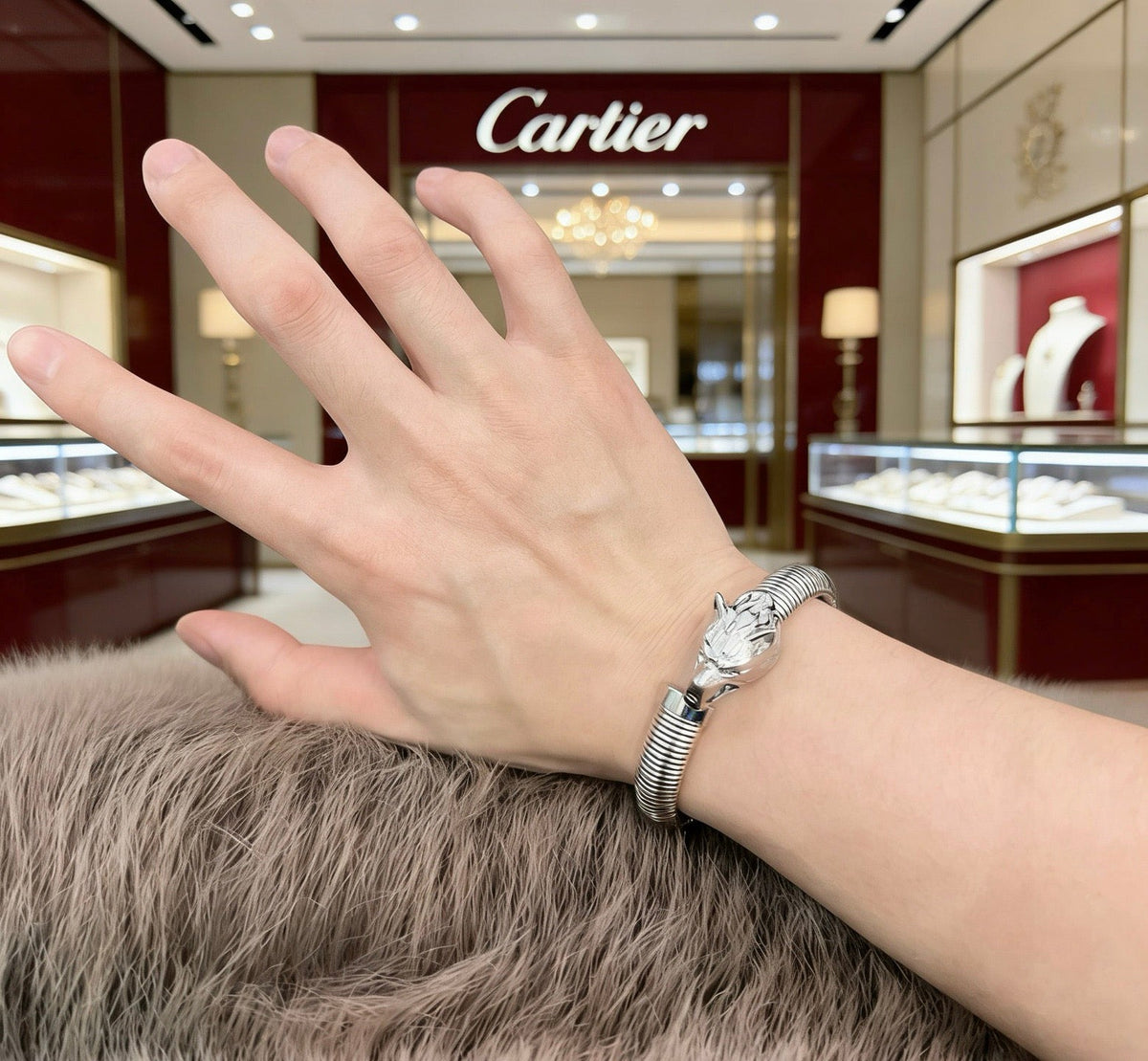 Cartier Style 259 gold-tone signature motif bracelet view 6