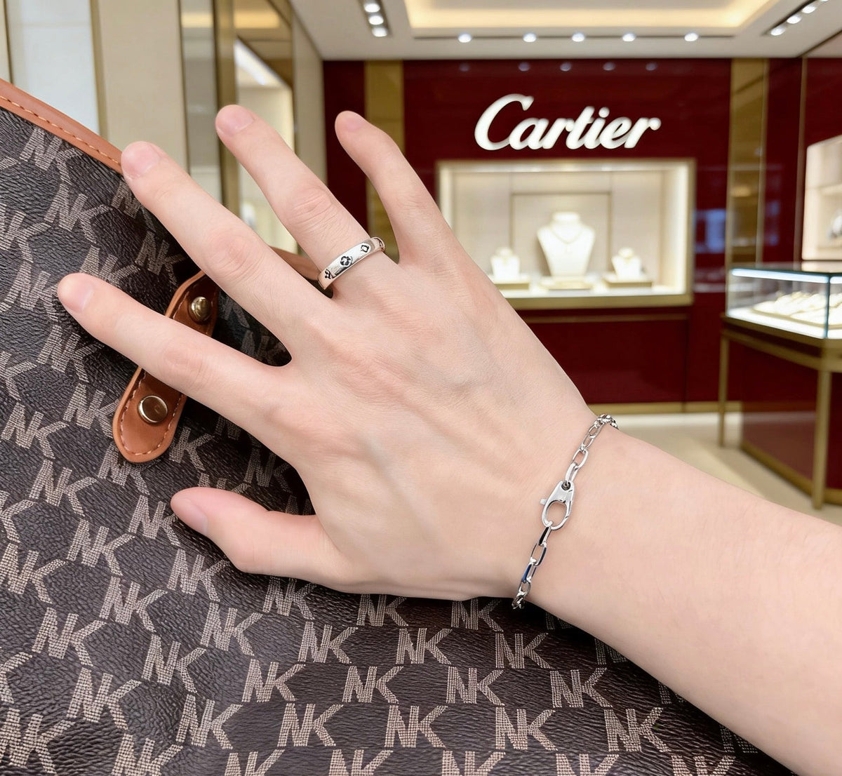 Cartier Style 249 gold-tone signature motif bracelet view 7