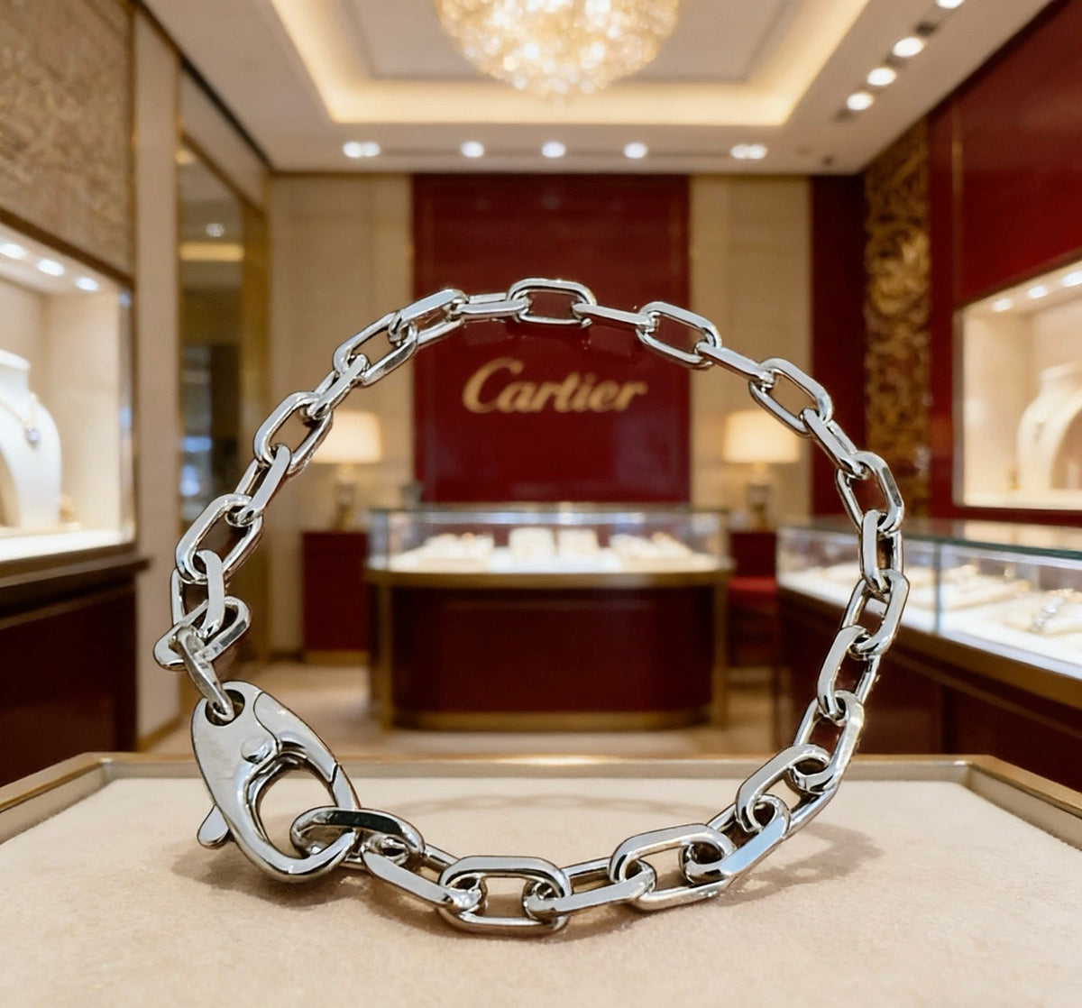 Cartier Style 249 Gold-Tone Signature-Motif Bracelet Bracelets