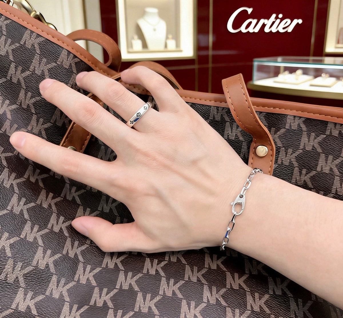 Cartier Style 249 gold-tone signature motif bracelet view 2