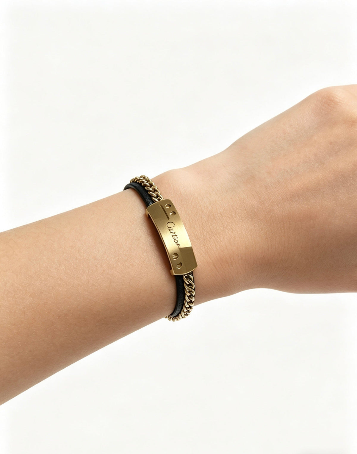 Cartier Style 247 gold-tone leather strap bracelet view 9