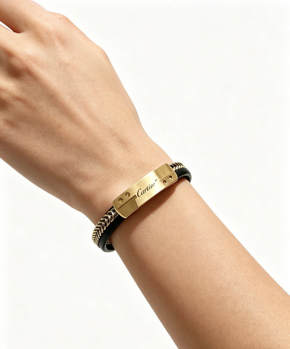 Cartier Style 247 gold-tone leather strap bracelet view 11