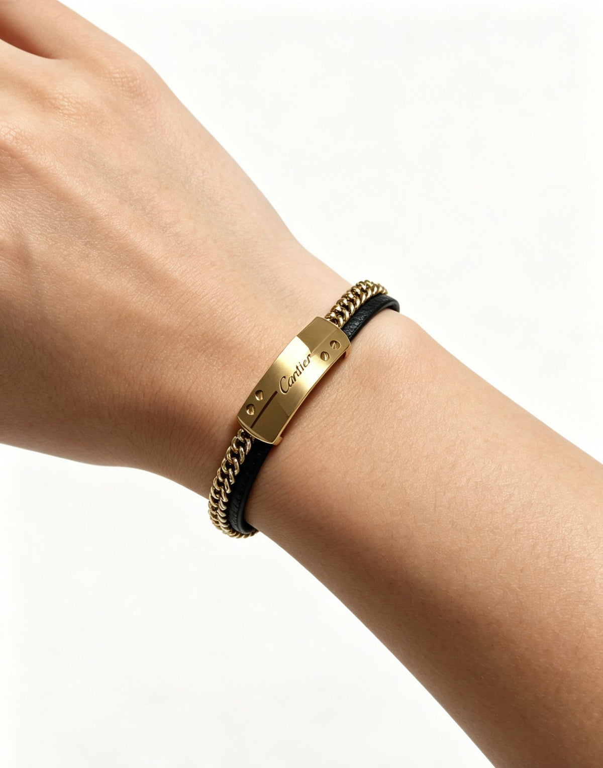 Cartier Style 247 gold-tone leather strap bracelet view 10