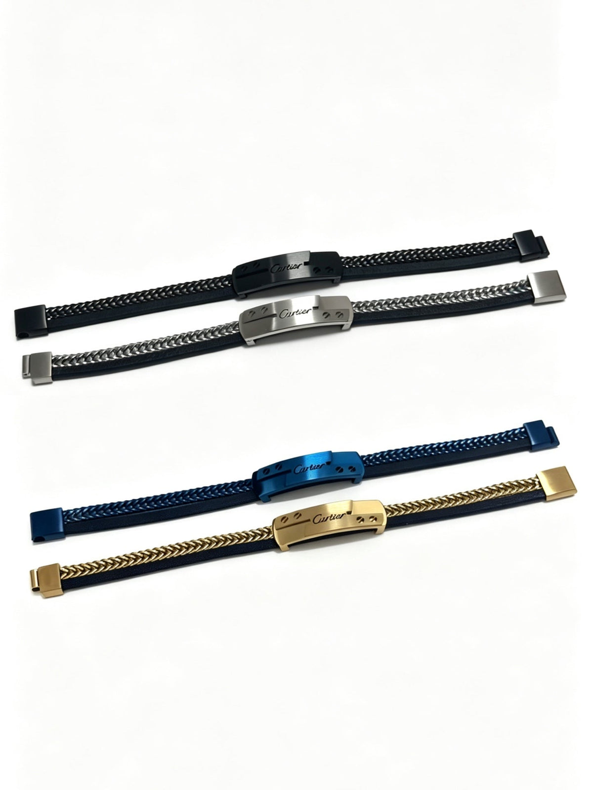 Cartier Style 247 Gold-Tone Leather-Strap Bracelet Bracelets
