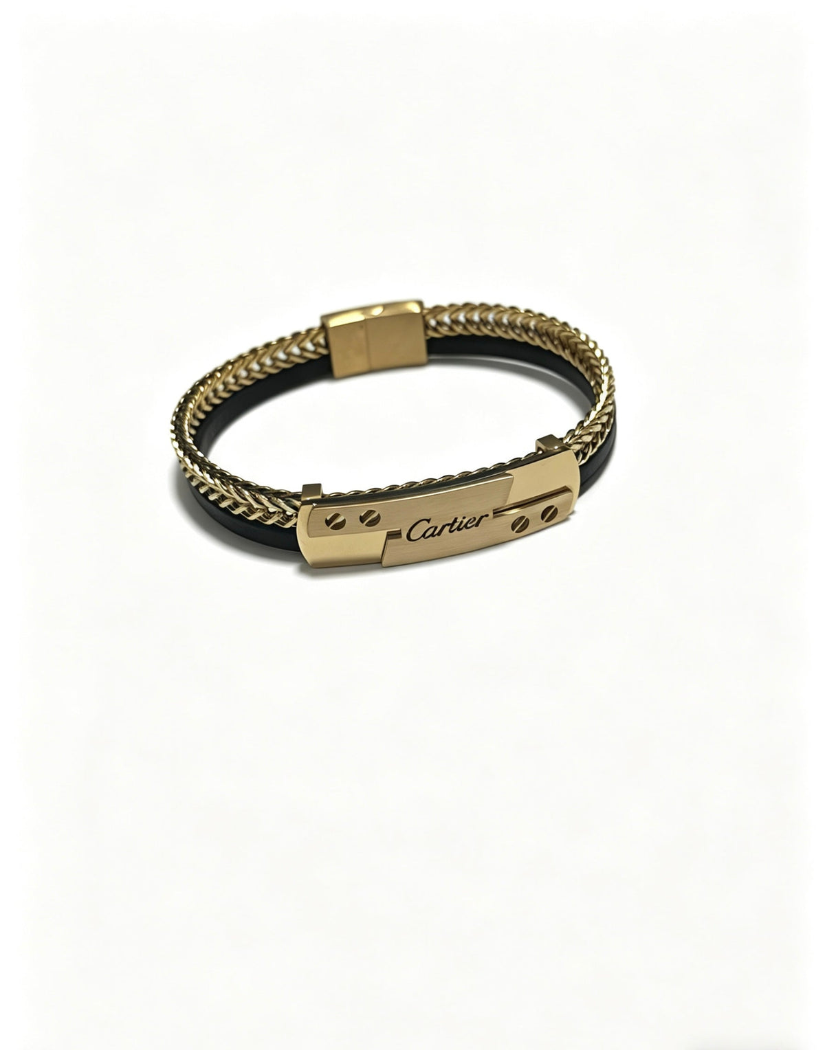 Cartier Style 247 gold-tone leather strap bracelet view 3