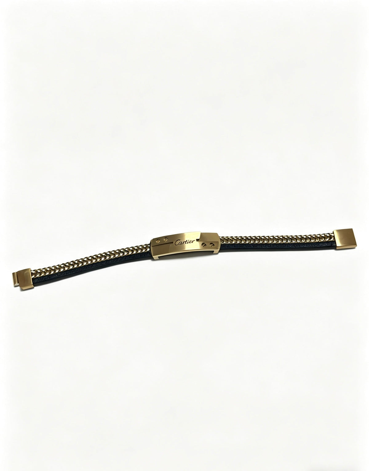Cartier Style 247 gold-tone leather strap bracelet view 2