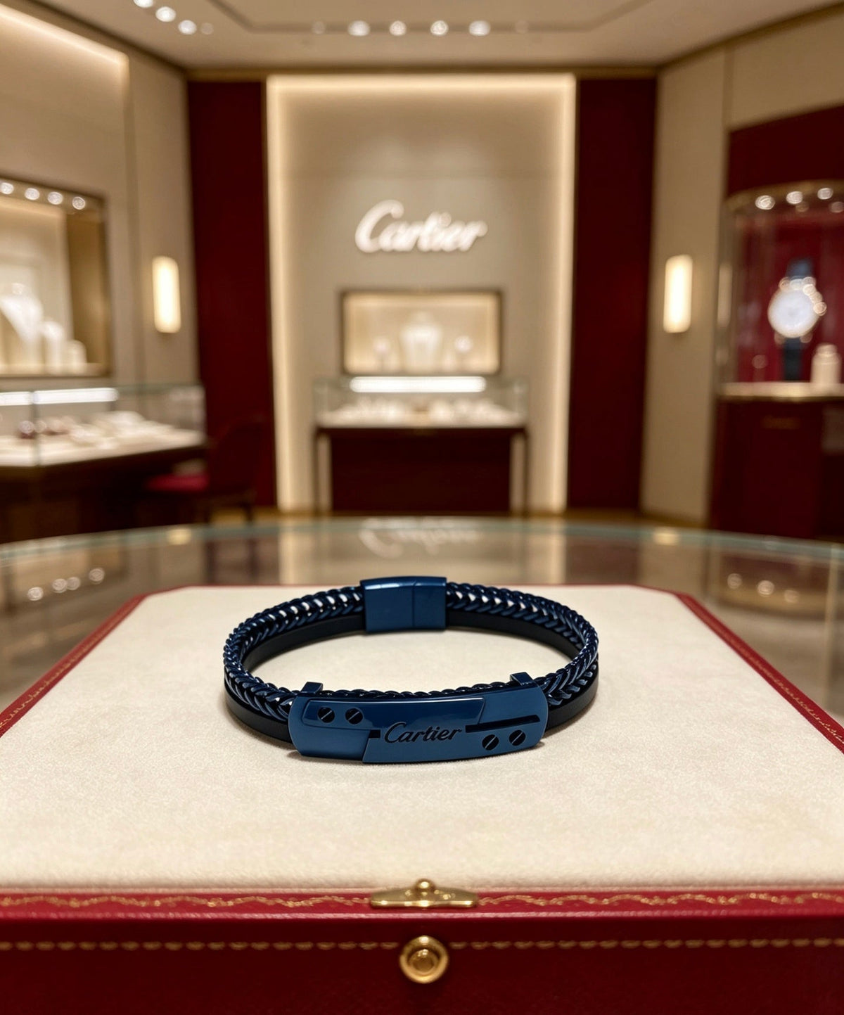 Cartier Style 246 gold-tone leather strap bracelet view 12