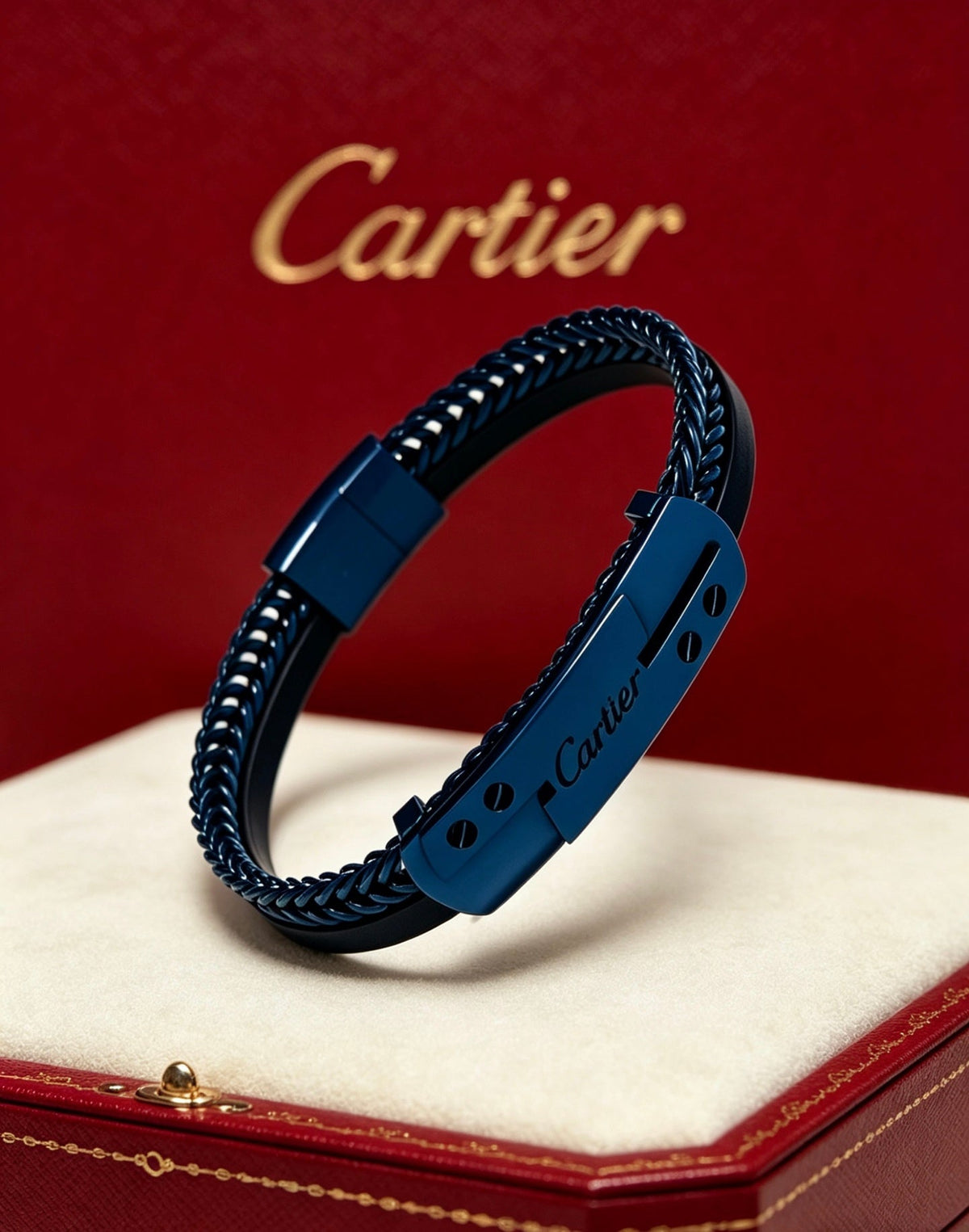 Cartier Style 246 gold-tone leather strap bracelet view 10