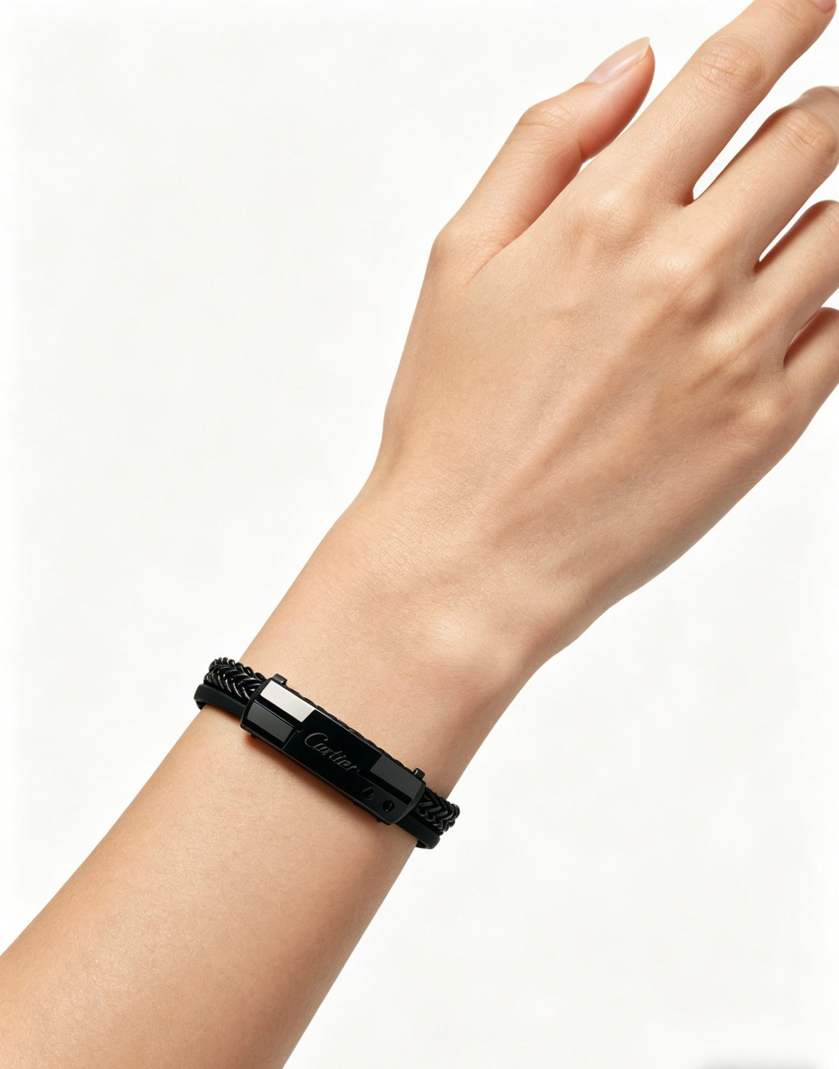 Cartier Style 245 gold-tone leather strap bracelet view 7