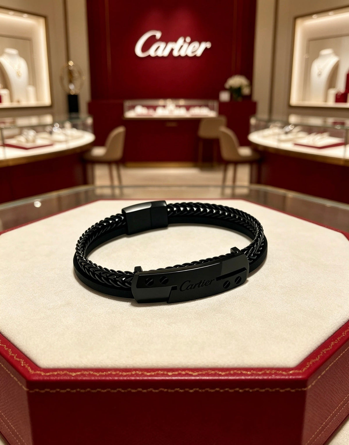 Cartier Style 245 gold-tone leather strap bracelet view 6