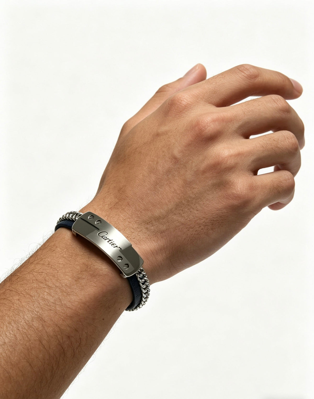 Cartier Style 244 gold-tone leather strap bracelet view 4