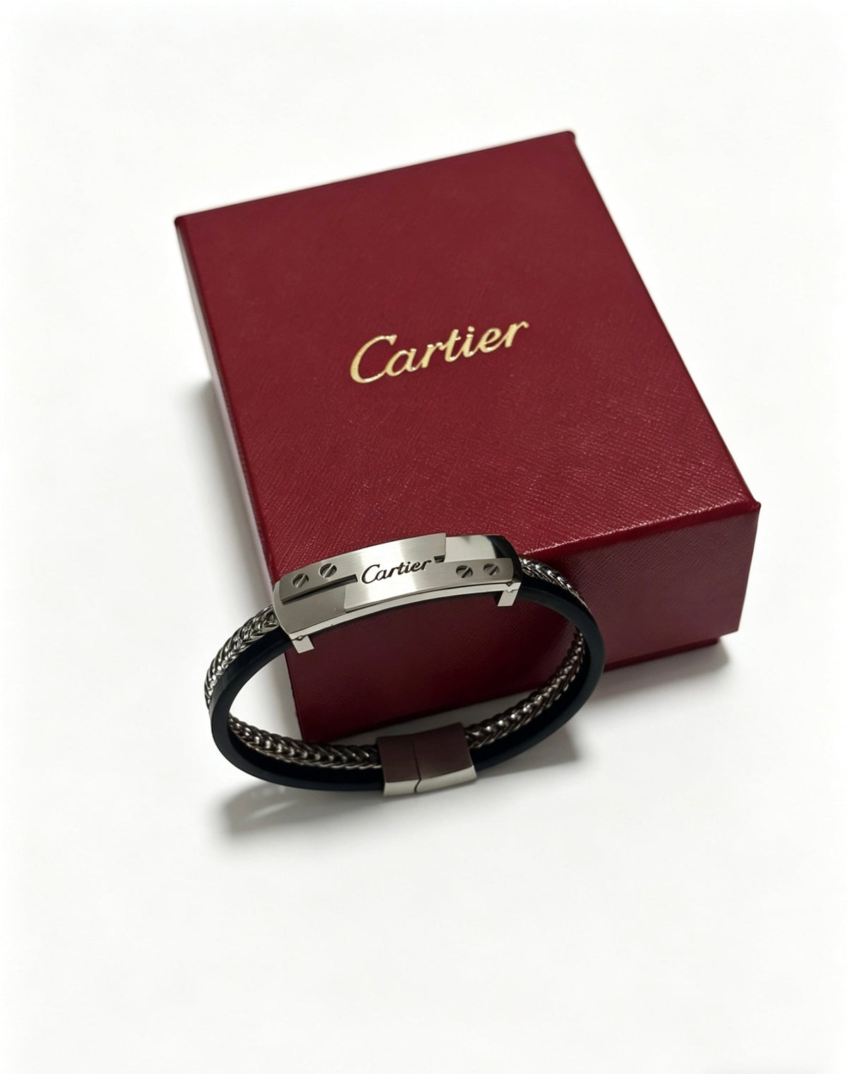 Cartier Style 244 gold-tone leather strap bracelet view 2