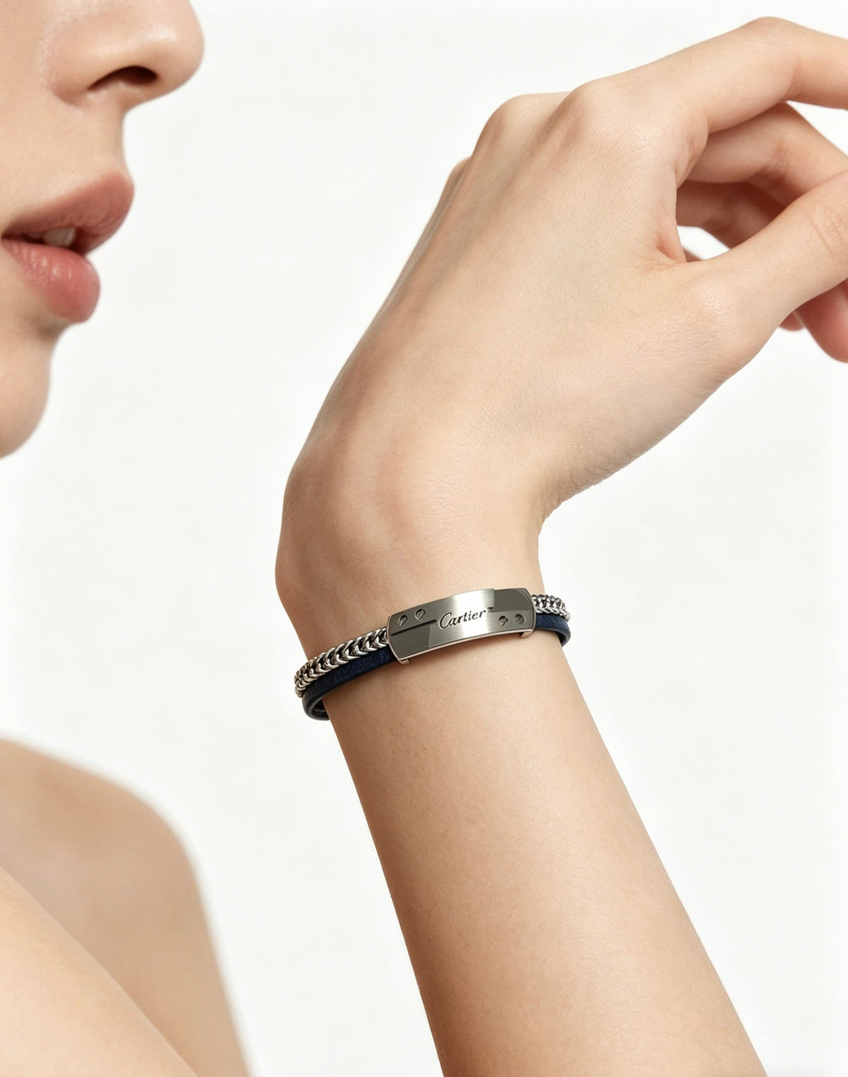 Cartier Style 244 gold-tone leather strap bracelet view 3