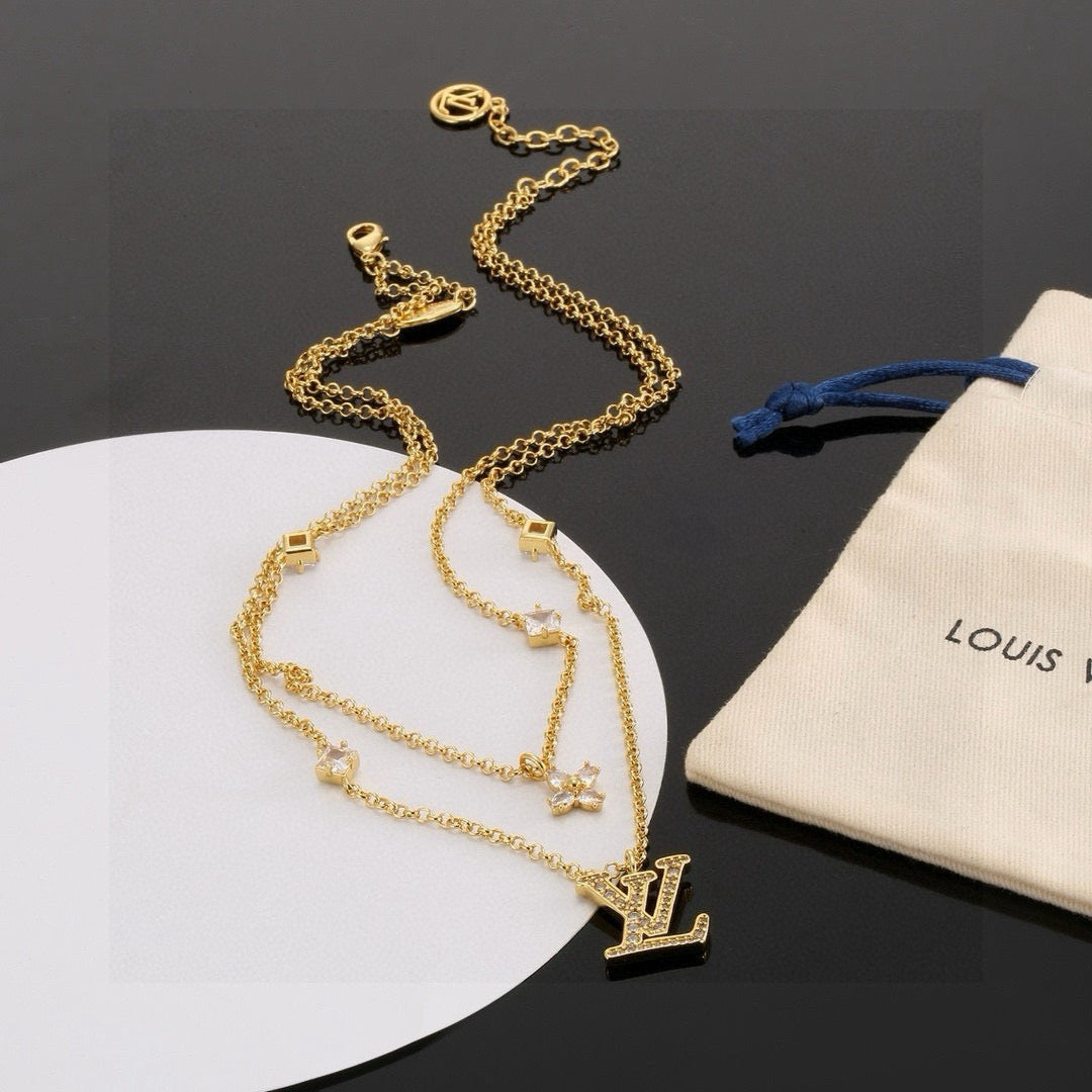 Louis Vuitton Iconic Floral Letter Crystal Necklace – Style 02 - image 1