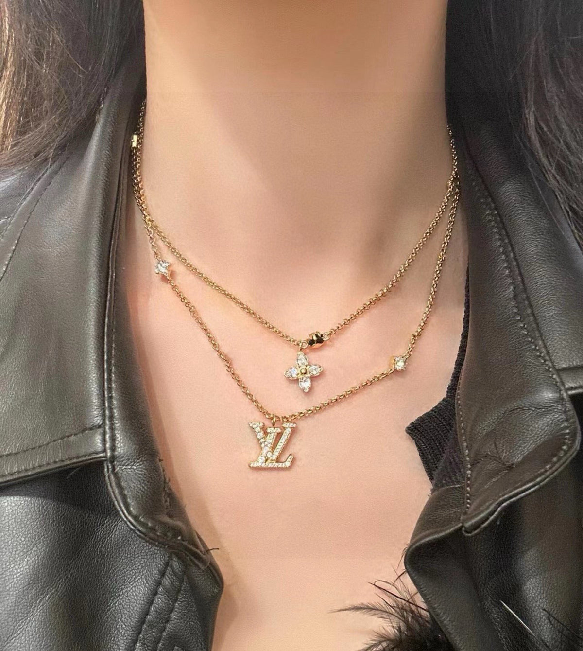 Louis Vuitton Iconic Floral Letter Crystal Necklace – Style 02 - image 3