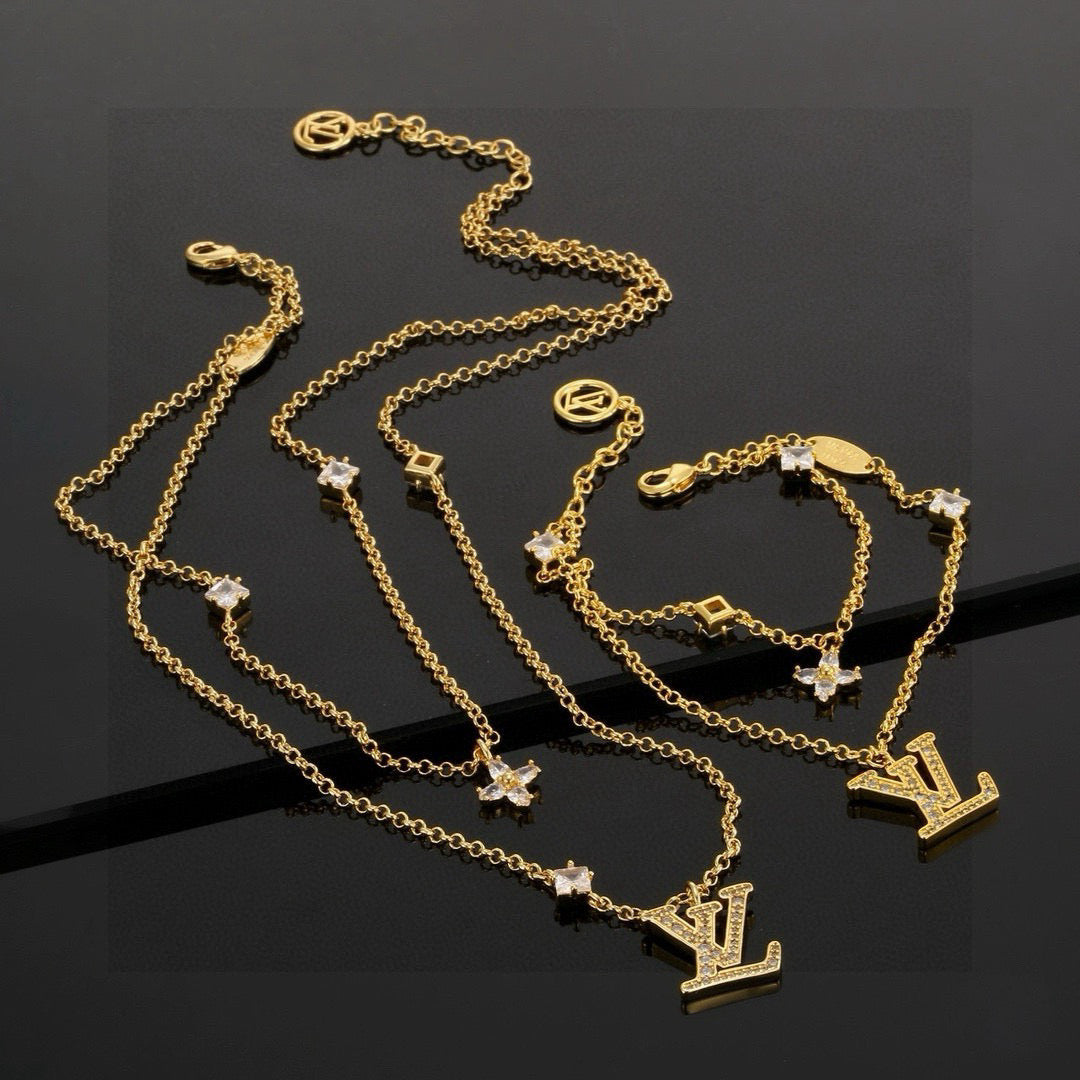 Louis Vuitton Iconic Floral Letter Crystal Necklace – Style 02 - image 4