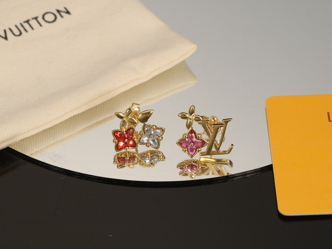 Louis Vuitton Letter Crystal Stud Earrings – Style 05 - image 2