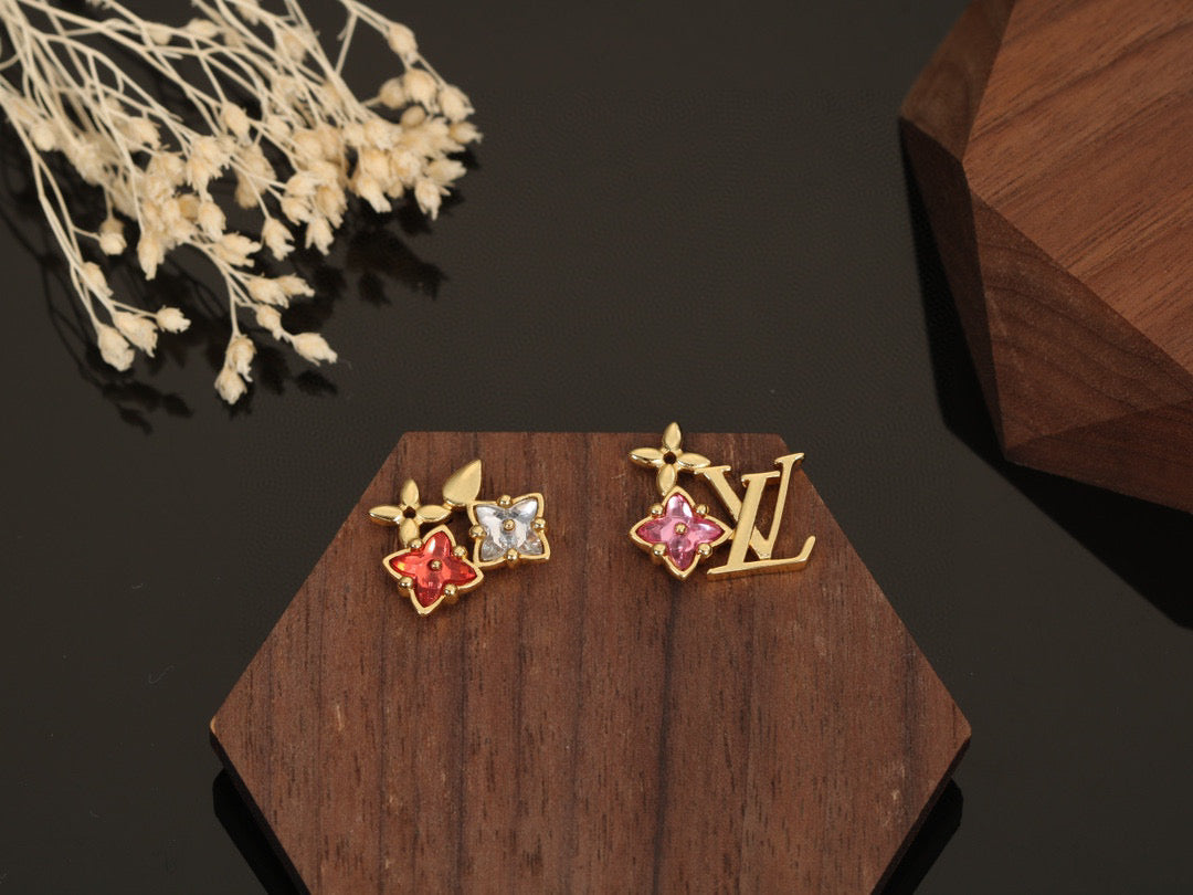 Louis Vuitton Letter Crystal Stud Earrings – Style 05 - image 6
