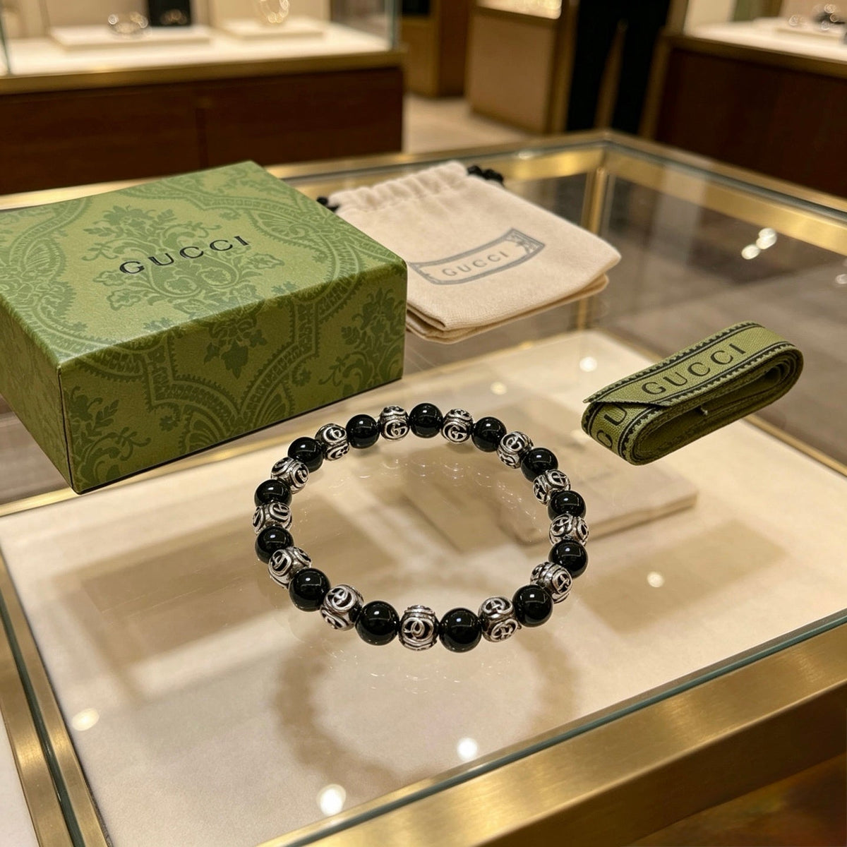 Gucci Anger Forest Black Onyx Crystal Distressed Bracelet – Style 12 - image 4