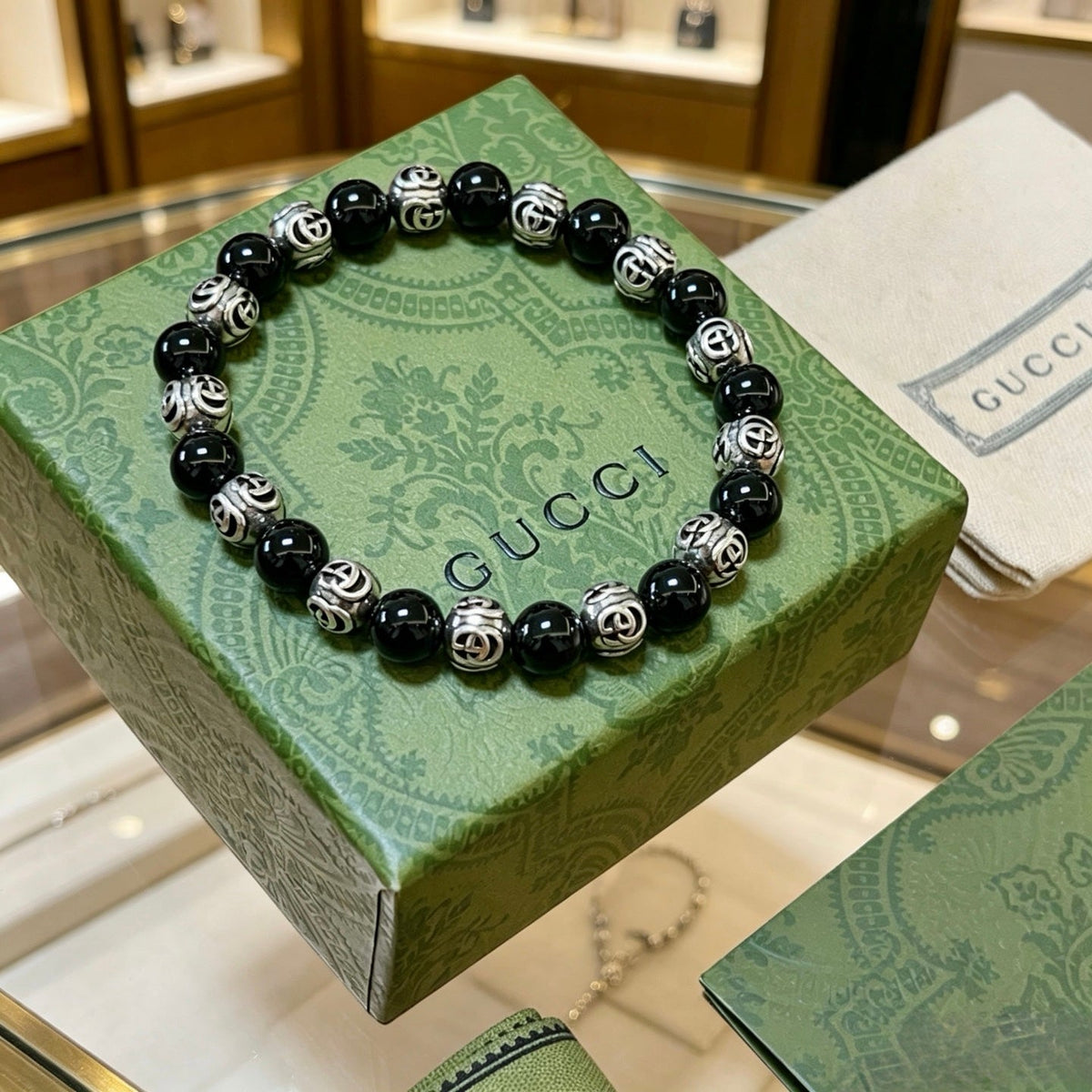 Gucci Anger Forest Black Onyx Crystal Distressed Bracelet – Style 12 - image 8